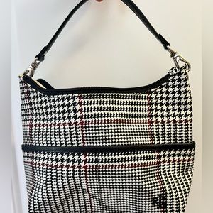Ralph Lauren Small Black Plaid Houndstooth Shoulder Bag Purse